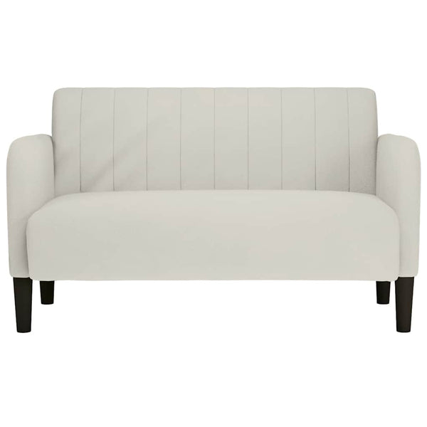 Creme Samt Zweisitzer Sofa 109 cm