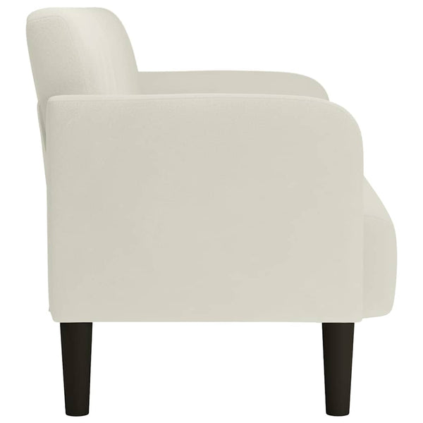 Creme Samt Zweisitzer Sofa 109 cm