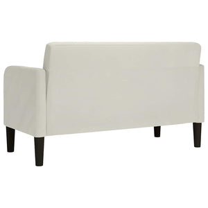 Creme Samt Zweisitzer Sofa 109 cm