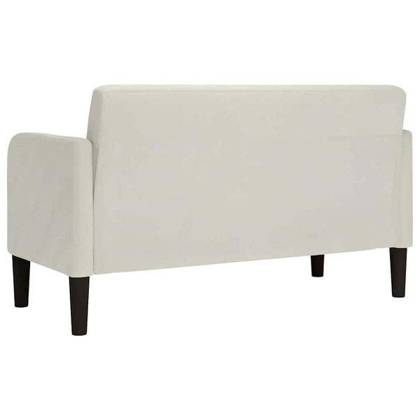 Creme Samt Zweisitzer Sofa 109 cm