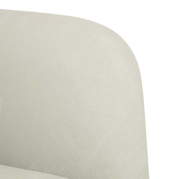 Creme Samt Zweisitzer Sofa 109 cm