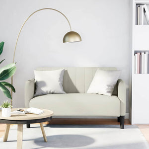 Creme Samt Zweisitzer Sofa 109 cm