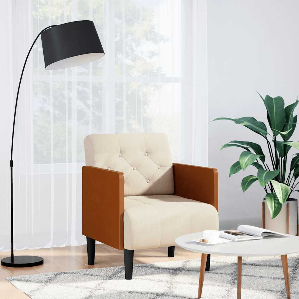Leinen Sessel mit Armlehnen, 55 cm