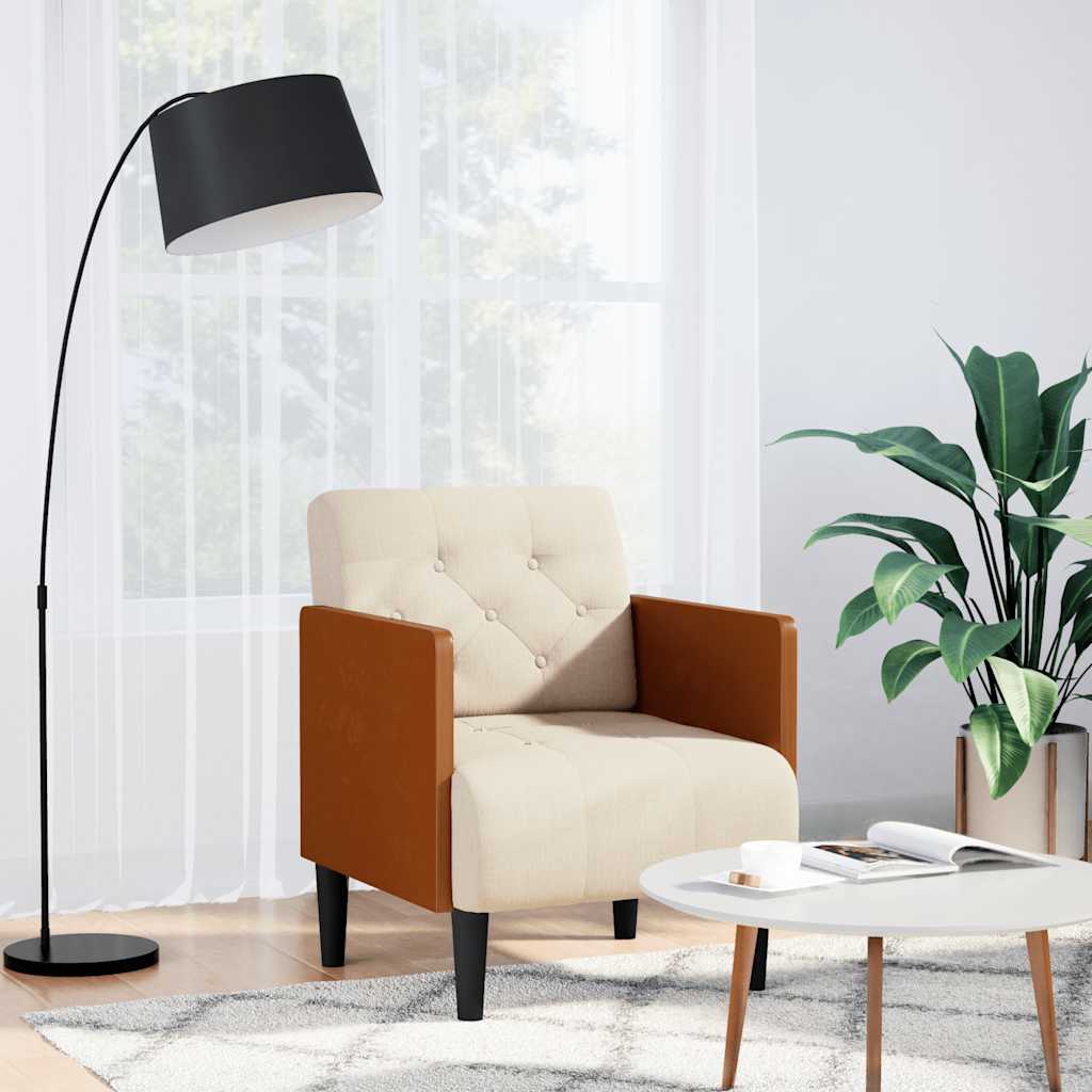 Leinen Sessel mit Armlehnen, 55 cm