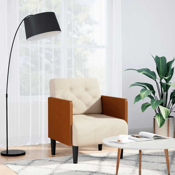 Leinen Sessel mit Armlehnen, 55 cm
