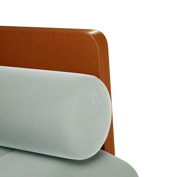 Hellgraues Samt Zweisitzer Sofa mit Nackenrollen