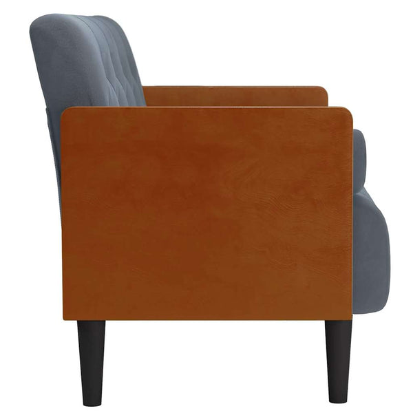 Dunkelgraues Samt Zweisitzer Sofa mit Nackenrollen