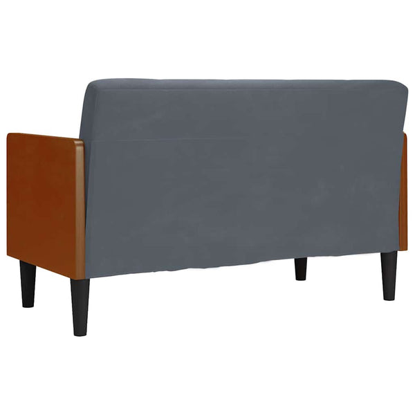 Dunkelgraues Samt Zweisitzer Sofa mit Nackenrollen