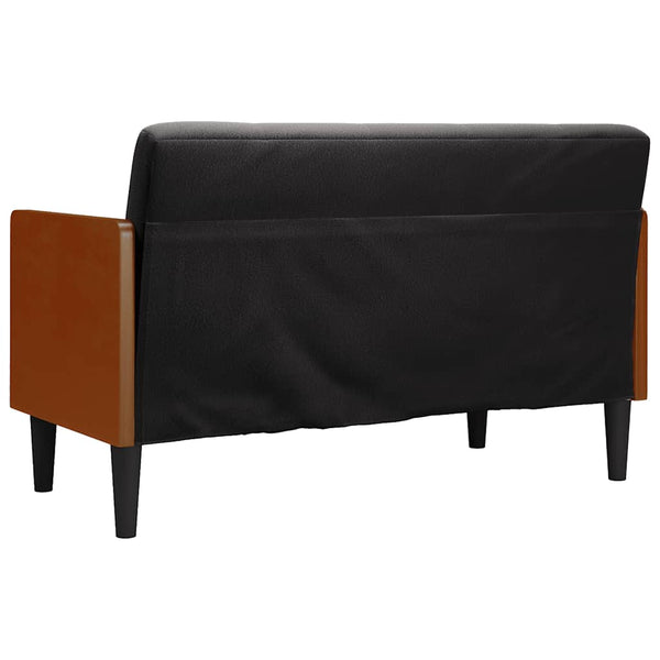 Schwarzes Samt Zweisitzer Sofa mit Nackenrollen, 110 cm