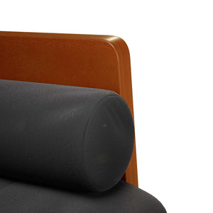 Schwarzes Samt Zweisitzer Sofa mit Nackenrollen, 110 cm