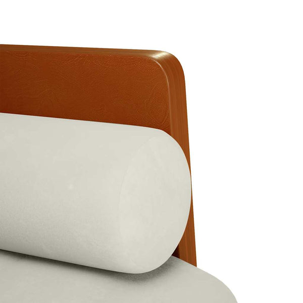 Creme Samt Zweisitzer Sofa mit Nackenrollen
