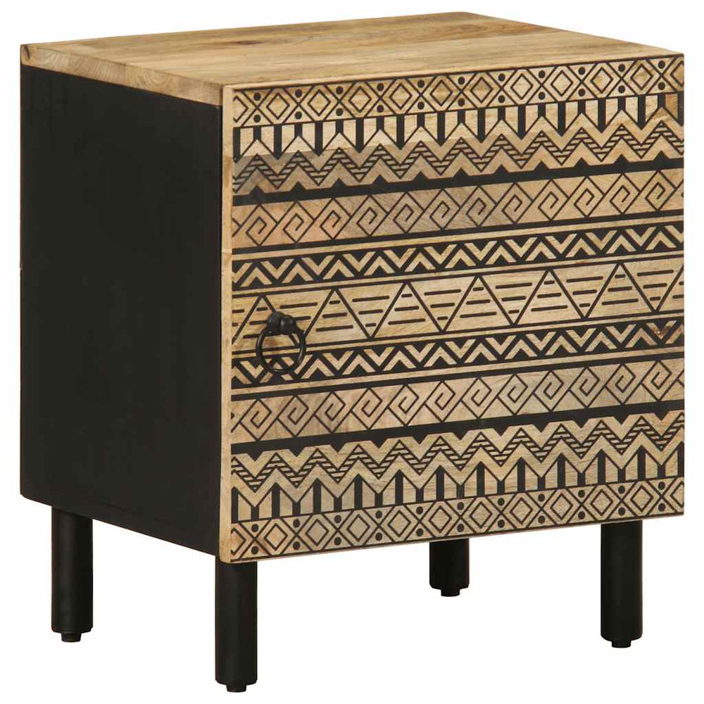 Schwarzer Nachttisch aus Mangoholz 40x33,5x46 cm