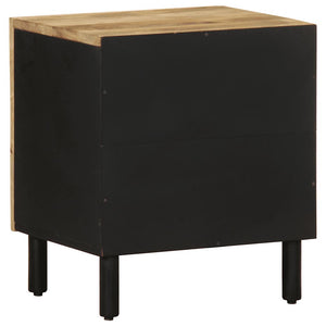 Schwarzer Nachttisch aus Mangoholz 40x33,5x46 cm
