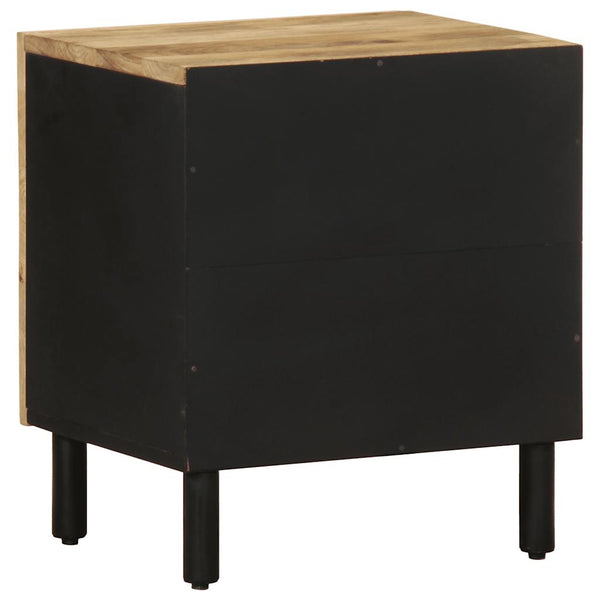 Schwarzer Nachttisch aus Mangoholz 40x33,5x46 cm