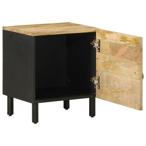 Nachttische 2er Set Schwarz Mangoholz