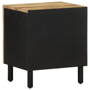 Nachttische 2er Set Schwarz Mangoholz