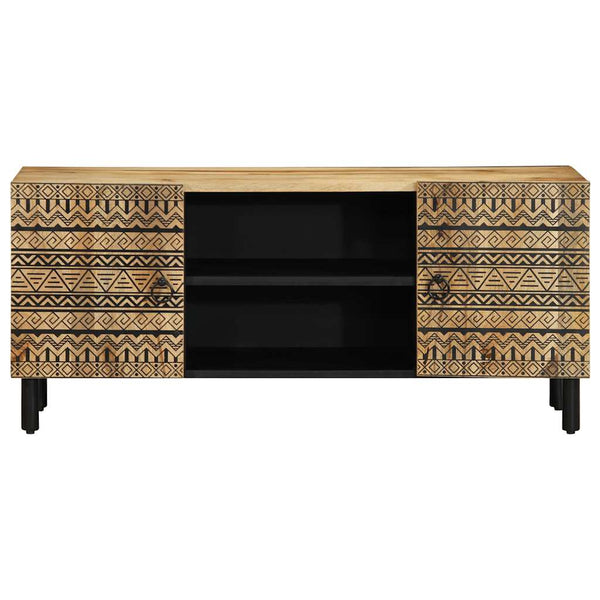 Schwarzer TV-Schrank 105 cm aus Mangoholz