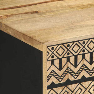Schwarzer TV-Schrank 105 cm aus Mangoholz