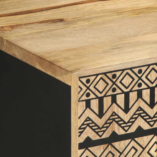 Schwarzer TV-Schrank 105 cm aus Mangoholz