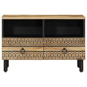 Schwarzer TV-Schrank 70 cm aus Mangoholz