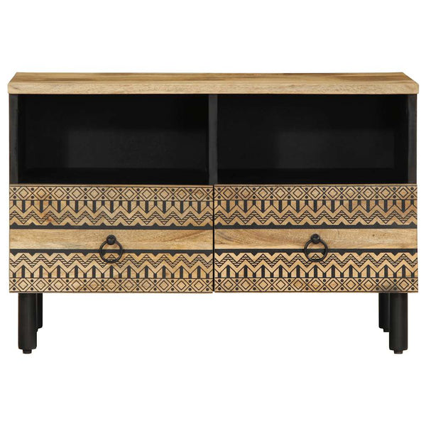Schwarzer TV-Schrank 70 cm aus Mangoholz