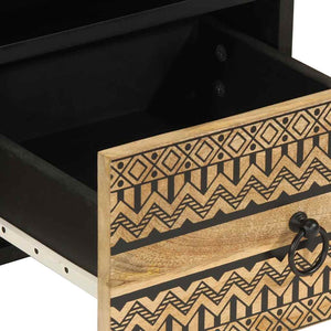 Schwarzer TV-Schrank 70 cm aus Mangoholz