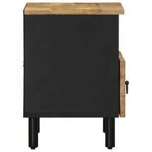 Schwarzer Nachttisch aus Mangoholz 40x46 cm