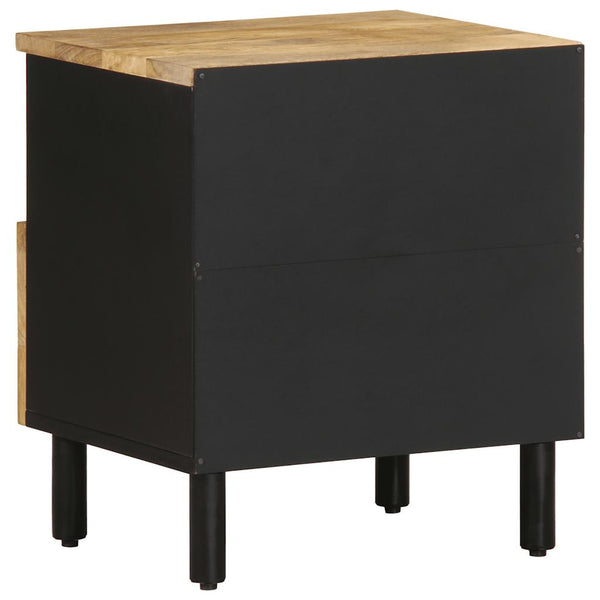 Schwarzer Nachttisch aus Mangoholz 40x46 cm