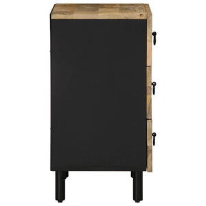Schwarzer Nachttisch aus Mangoholz 50x62cm