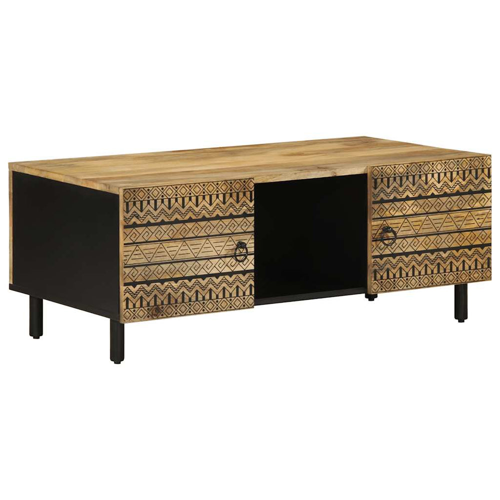 Schwarzer Couchtisch Mangoholz 100x54 cm