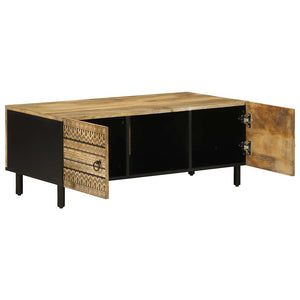 Schwarzer Couchtisch Mangoholz 100x54 cm