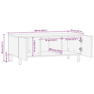Schwarzer Couchtisch Mangoholz 100x54 cm