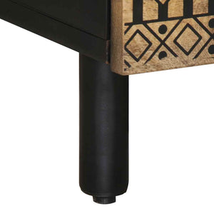 Schwarzer Couchtisch Mangoholz 100x54 cm