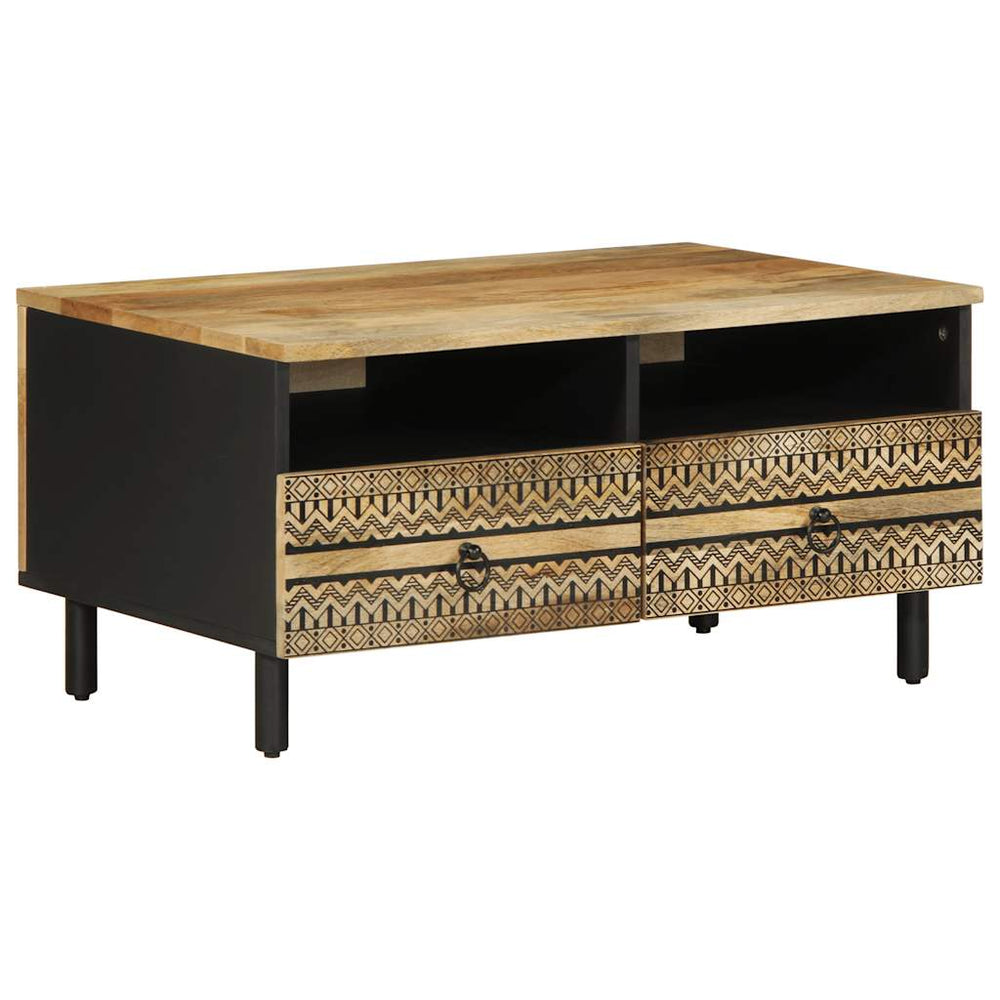 Schwarzer Couchtisch Mangoholz 80x54 cm