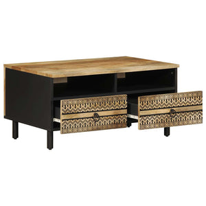 Schwarzer Couchtisch Mangoholz 80x54 cm