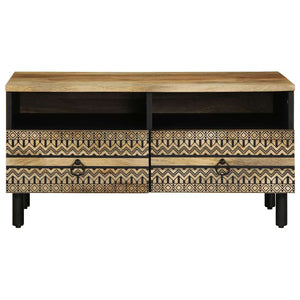 Schwarzer Couchtisch Mangoholz 80x54 cm