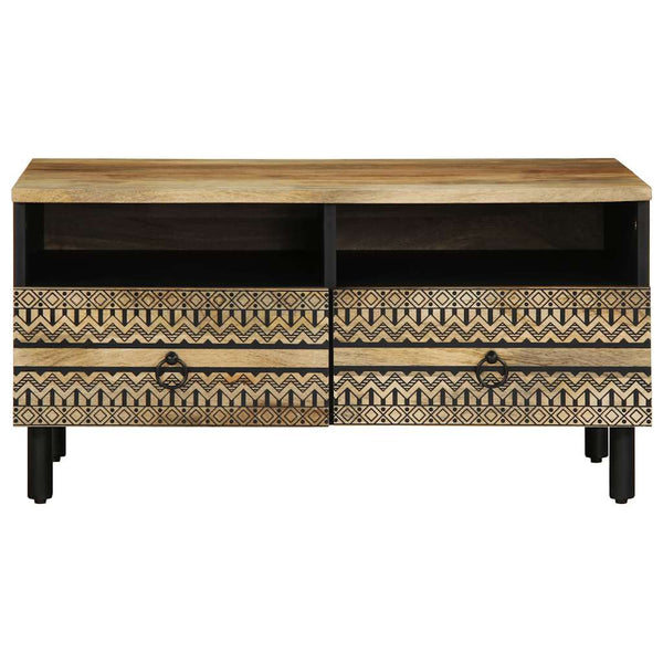 Schwarzer Couchtisch Mangoholz 80x54 cm