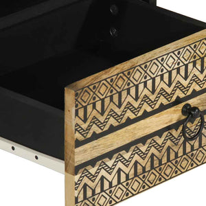 Schwarzer Couchtisch Mangoholz 80x54 cm