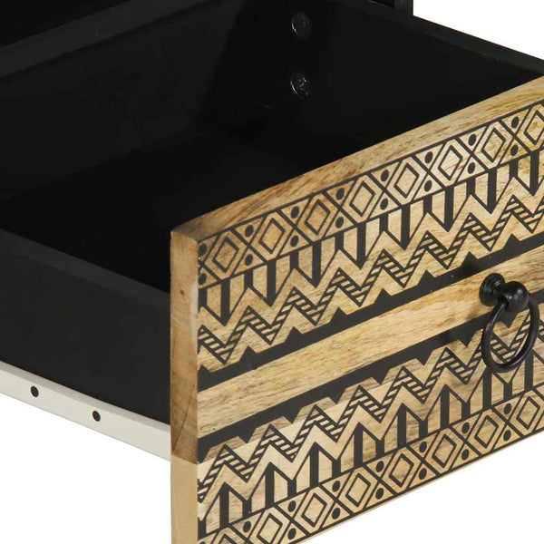 Schwarzer Couchtisch Mangoholz 80x54 cm