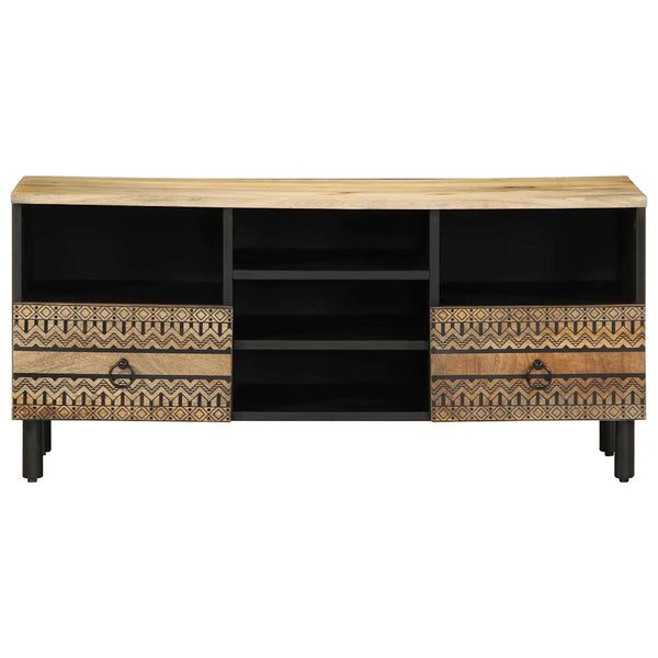 Schwarzer TV-Schrank aus Mangoholz 100 cm