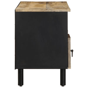 Schwarzer TV-Schrank aus Mangoholz 100 cm