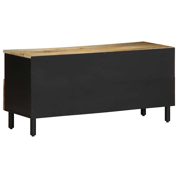 Schwarzer TV-Schrank aus Mangoholz 100 cm