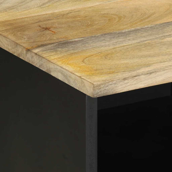 Schwarzer TV-Schrank aus Mangoholz 100 cm
