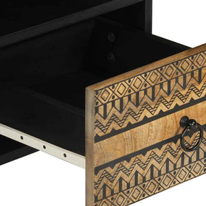 Schwarzer TV-Schrank aus Mangoholz 100 cm