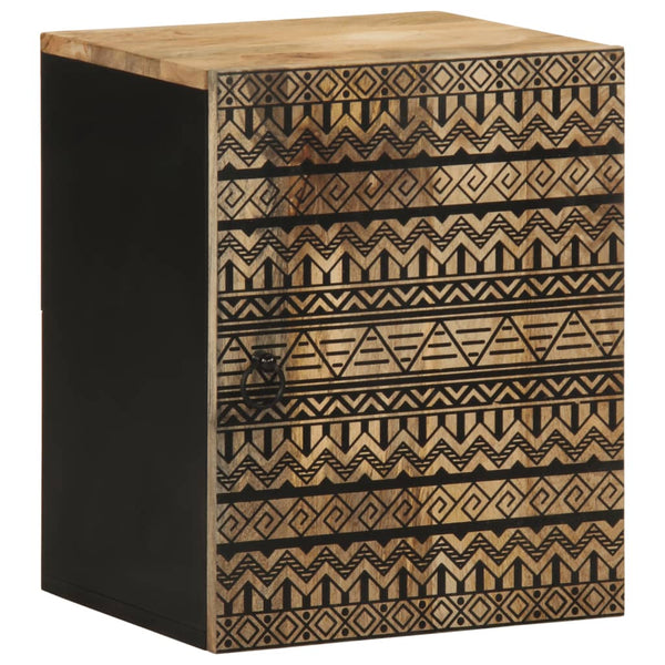 Schwarzer Hänge-Badezimmerschrank Mango Massivholz