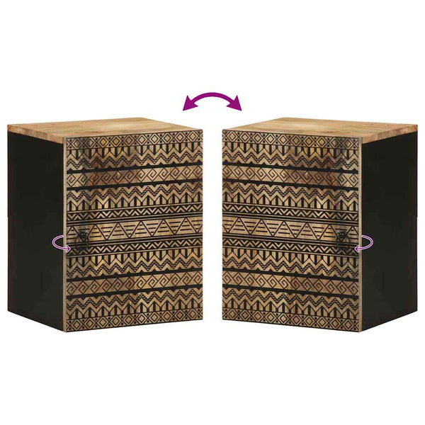 Schwarzer Hänge-Badezimmerschrank Mango Massivholz