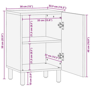 Mango Badschrank Massivholz 38x33,5x58 cm