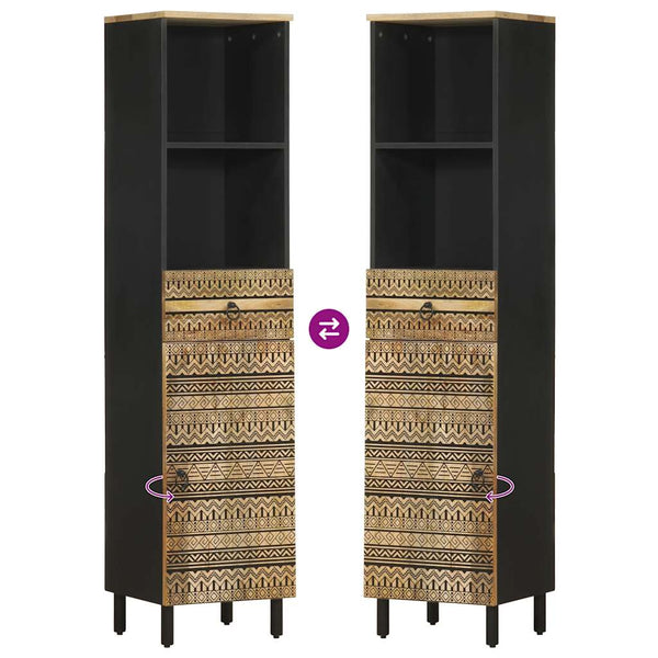 Mango Badschrank Massivholz 38x33,5x160 cm