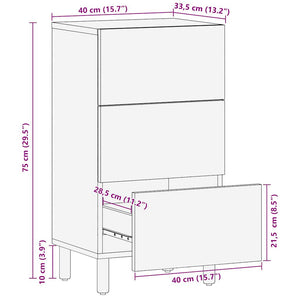 Sideboard aus rauem Mangoholz, 40 cm