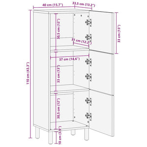 Highboard aus Mangoholz, 110 cm